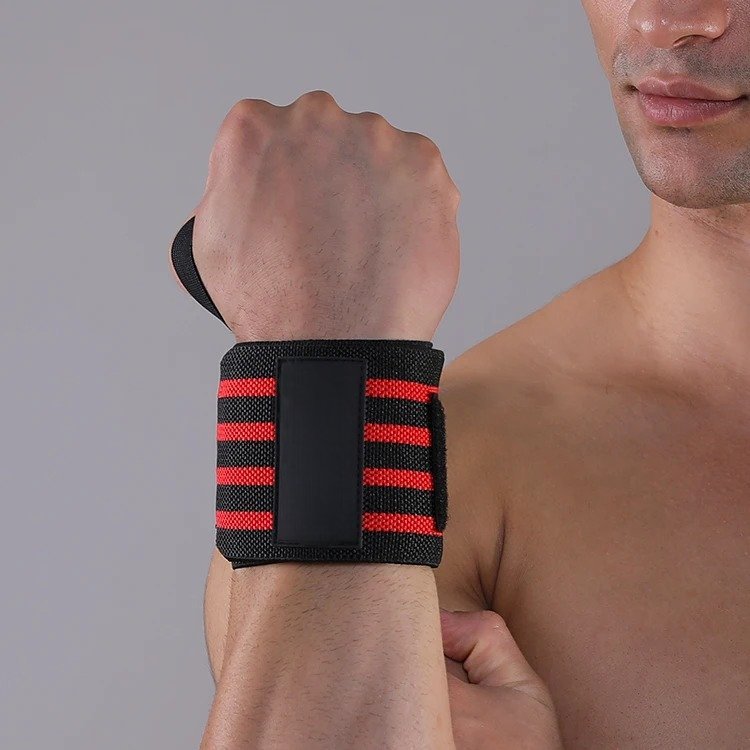 Poignet de Force - WeightLiftingWristWraps™ - Rayures Rouge - Do muscu